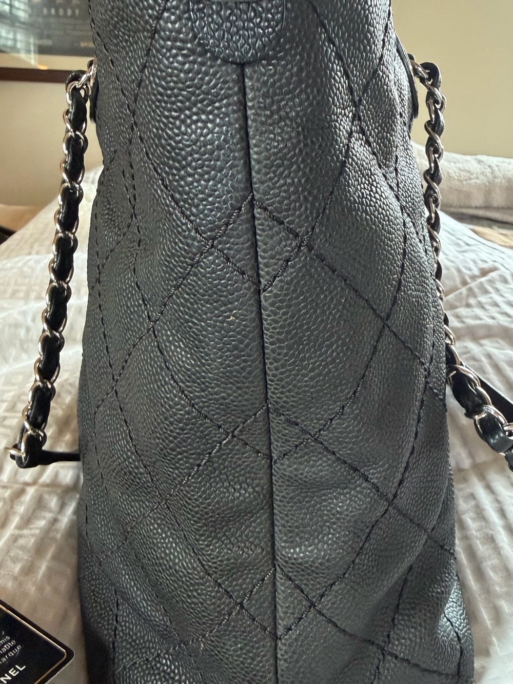 Chanel Black Caviar Leather Shopper Tote with pouch. - Picture 8 of 17